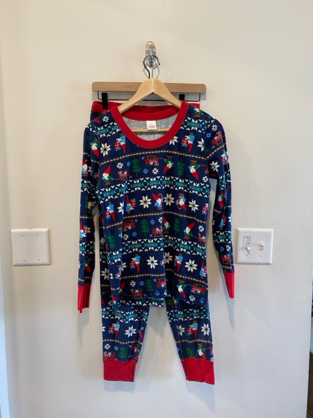 Hanna Andersson Women's Pajama Set Medium Gnome Sweet Gnome organic cotton